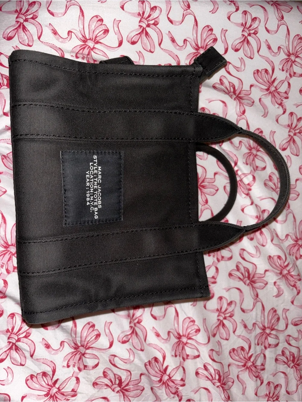 Marc Jacobs Black Canvas Tote with White Logo